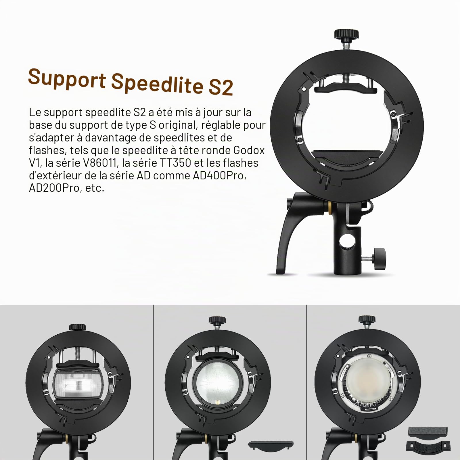 Godox SGGV8080 Boîte à lumière à dégagement rapide avec support de flash S2
