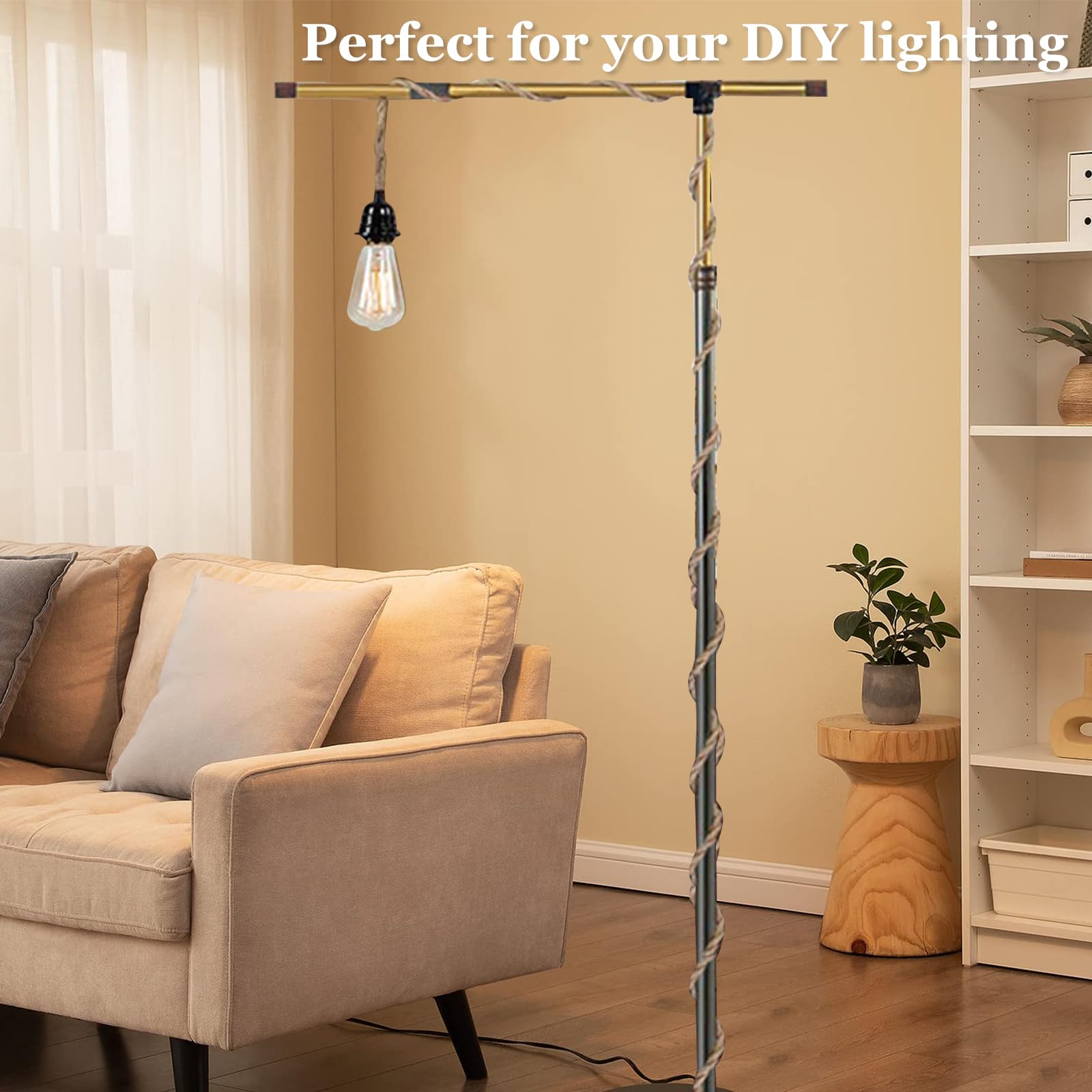 Portalampada E27 con Spina Interruttore Cavo 4,5m | Portalampada E27 con interruttore e spina, cavo 4,5m per lampade sospese DIY ideale per cucina garage bar e soffitta