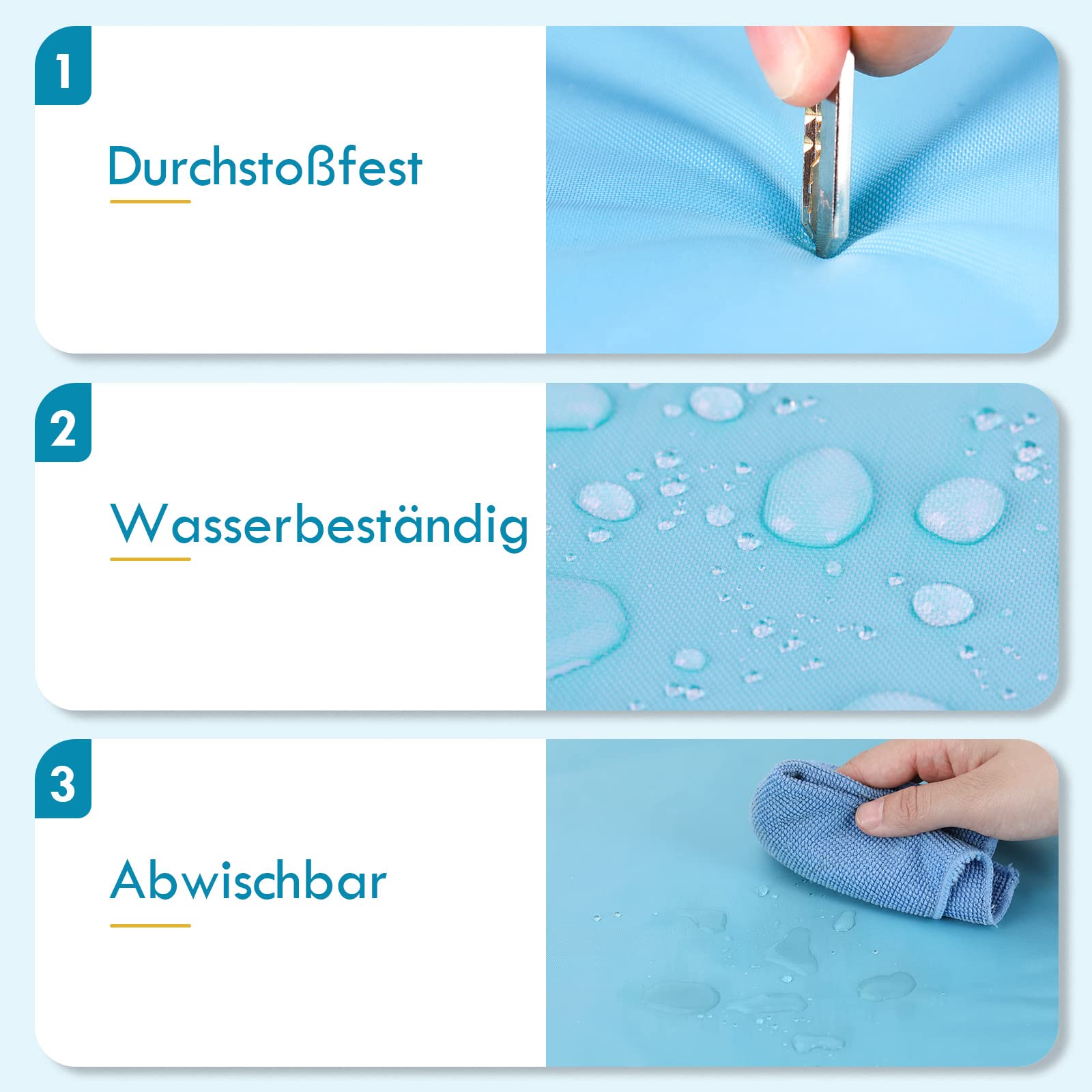 Pawtasy Kühlmatte für Hund, Kühldecke, Kühlkissen mit Gel für Große Haustiere, Hundekühlmatte Selbstkühlend - XL 100 x 60 cm, Blau