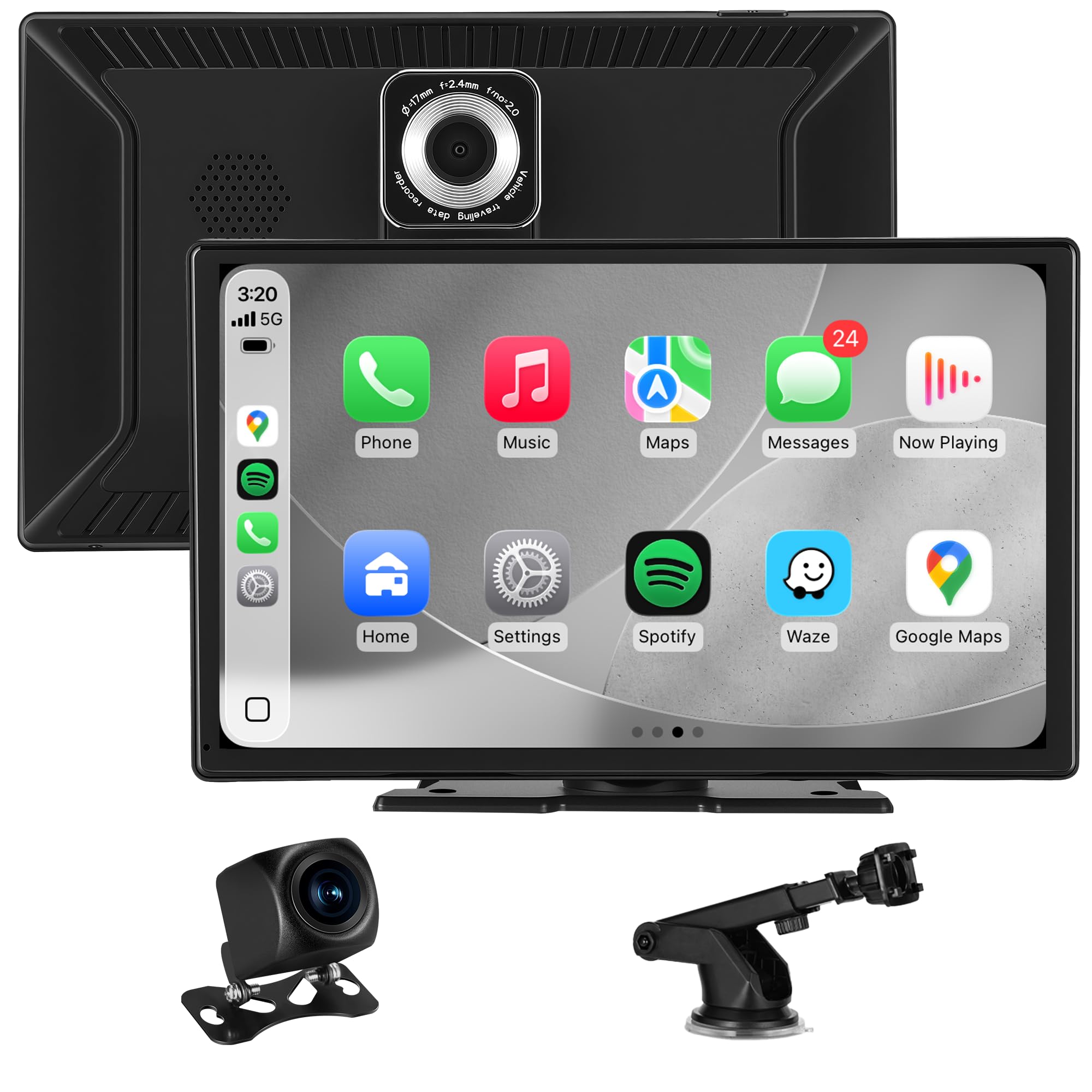 Photo 1 of Stihoze 9'' Wireless CarPlay Screen for Car, Apple Car Play & Android Auto Car Stereo HD Touchscreen with 4K Dash Cam & 1080P Backup Camera, GPS Navigation & Mirror Link, for Most Vehicles