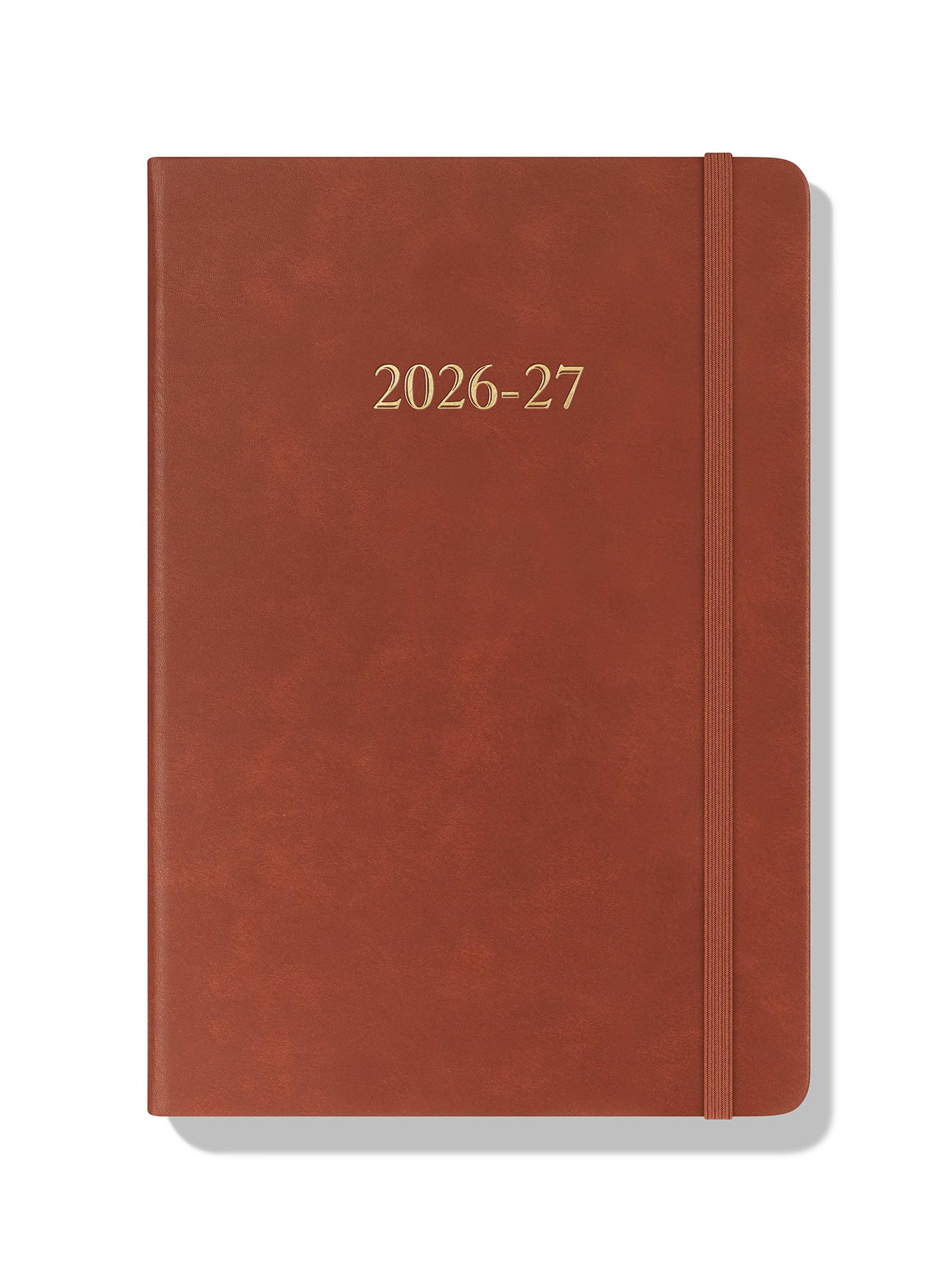Wykeham's Executive Tagesplaner 2026–27, personalisierbar, akademischer Mitteljahreskalender, Juli 2026 bis Juni 2027, Braun, 21,6 x 14 cm