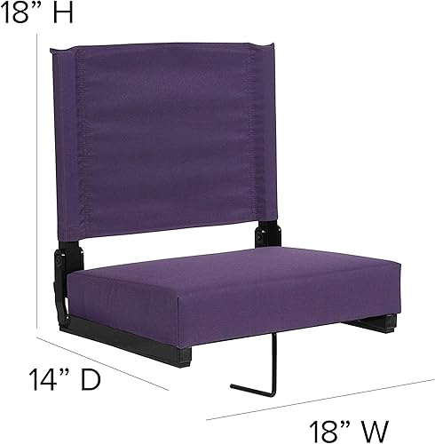 Vista 81 de EMMA + OLIVER Silla de estadio ligera con asiento ultra acolchado, 500 libras. Clasificado Verde cazador