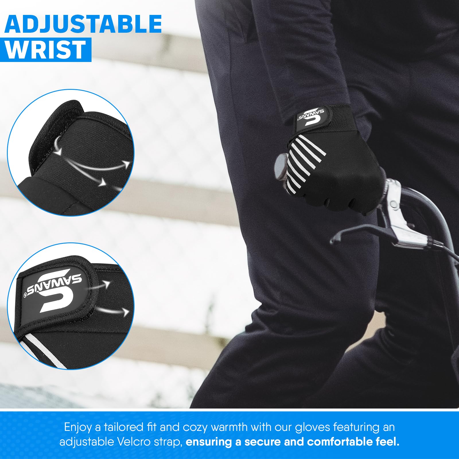 SAWANS Guanti termici da uomo guanti da ciclismo resistenti all'acqua guanti touch screen antivento guanti invernali da ciclismo guanti da corsa per bicicletta guanti da donna antiscivolo miele sci