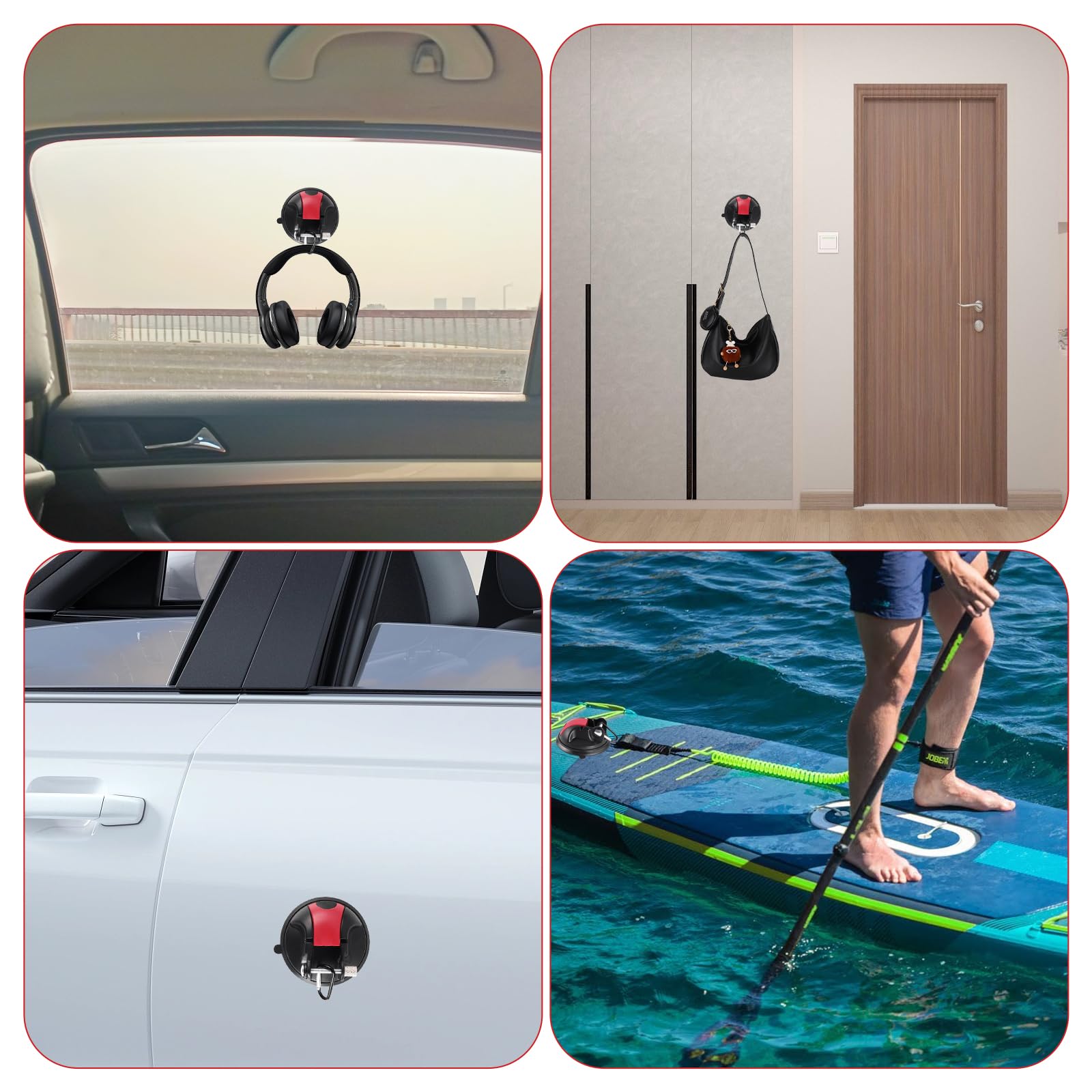 Ganci a ventosa, 4 pezzi Ventose con ganci Presa forte Portata massima 30KG per Campeggio Camper Bagagli Teloni Auto Tenditori Casa Attrezzatura per camper Accessori per camper