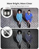 Vista 4 de DEKCO Solar Security Camera Outdoor Wireless, Battery Powered, Panoramic Pan Tilt Zoom, Auto Motion Tracking, True 2K