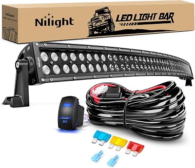 Nilight 50-Inch Curved LED Light Bar — Ford Bronco Hood/Windshield Mount