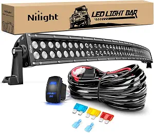 Nilight ZH120 50-Inch 288W Curved LED Off-Road Light Bar with Wiring Harness Kit