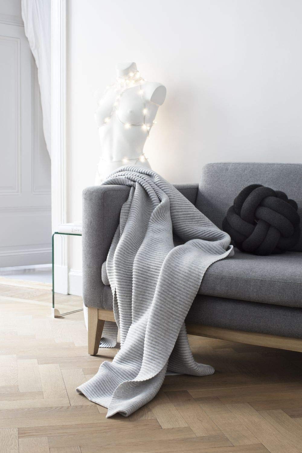 Design House Stockholm Knot Kissen, grau waschbar bei 30°C LxBxH 30x30x15cm