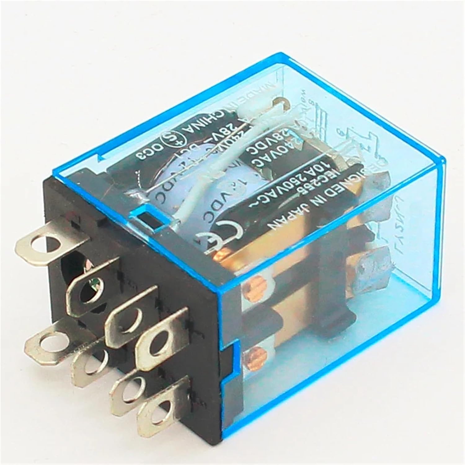 12VDC 24VDC 110VAC 220VAC LY2N General LY2NJ with Power Relay Base Socket 8 Pins LY2 Switch 1Pcs(24VDC)