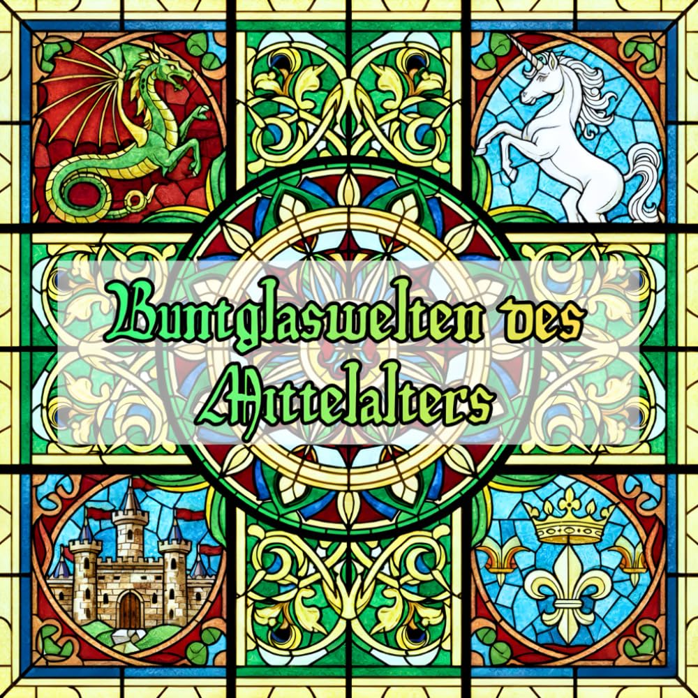 Buntglaswelten des Mittelalters: 40+ Mandalas & magische Glasfenster-Motive zum Ausmalen