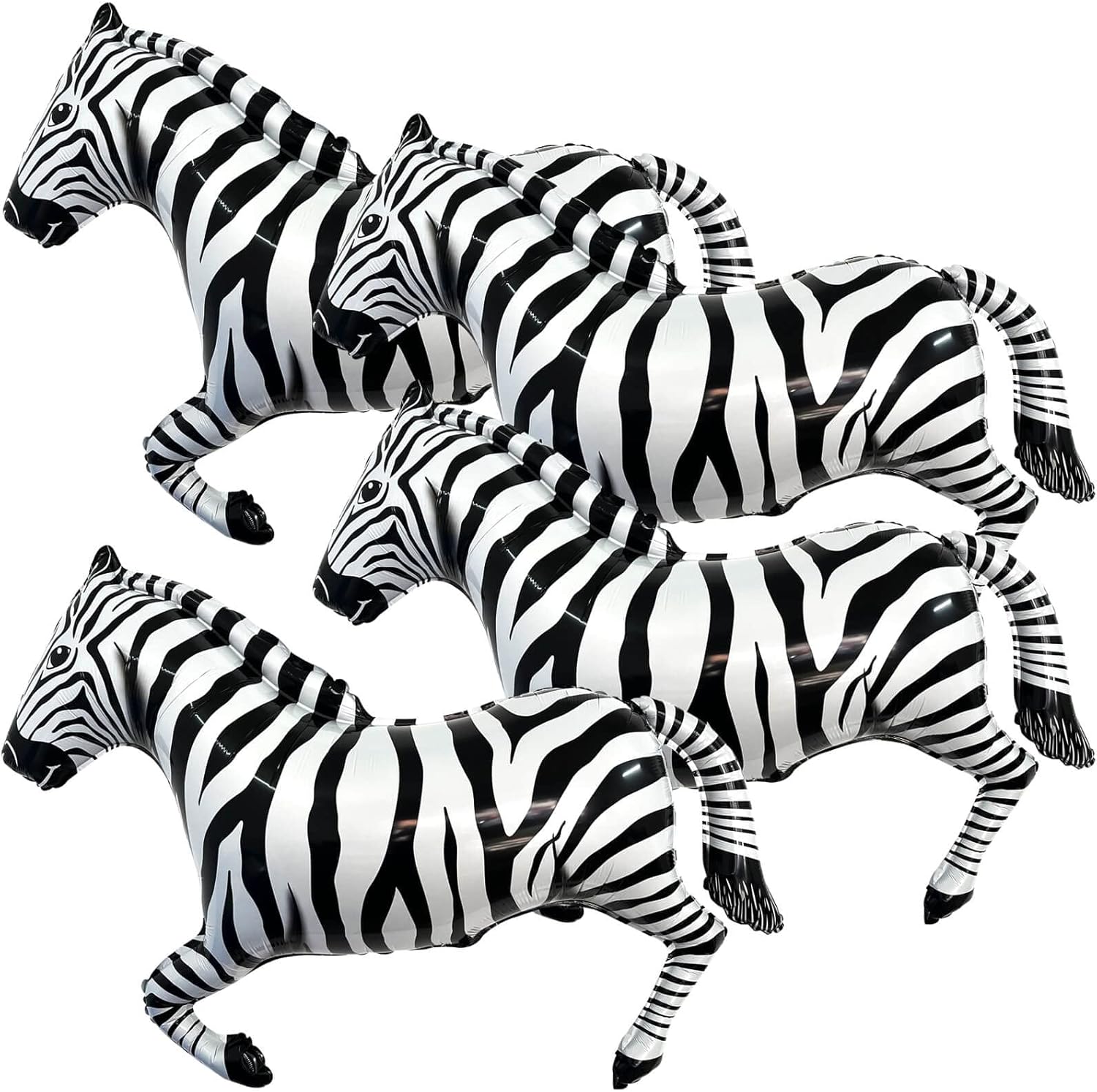 Zebra Elephant Balloons Wildlife Elephant Monkey Lion Zebra Giraffe Leopard Shaped Balloons for Jungle Safari Theme Kids Birthday Party Decorations
