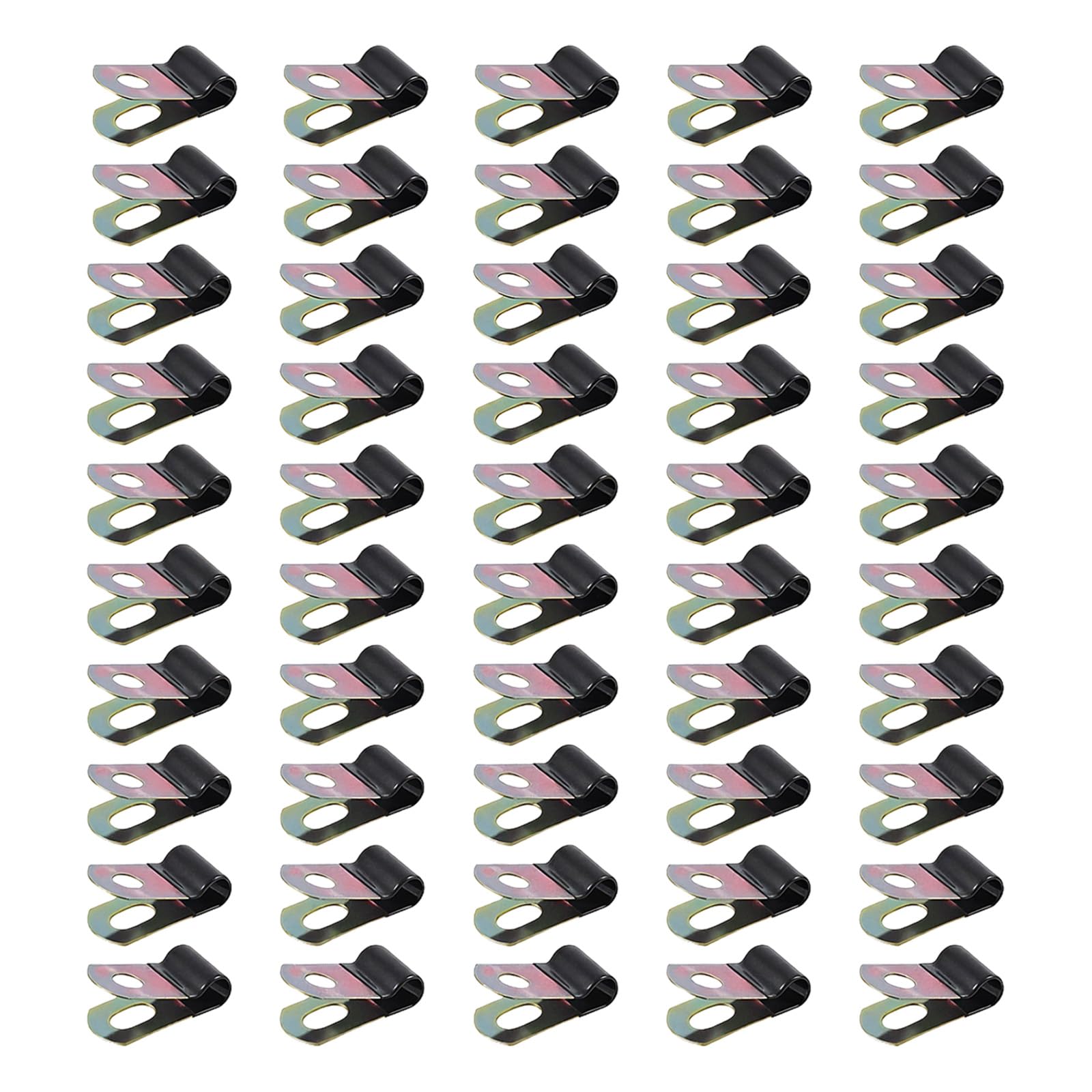 Laikoutd 50 Pieces Protective Rubber Buffered Clamps Damage With Enhances Friction Carbon Steel Clip Set For Safe Item Securing Surfaces Protect Clamp
