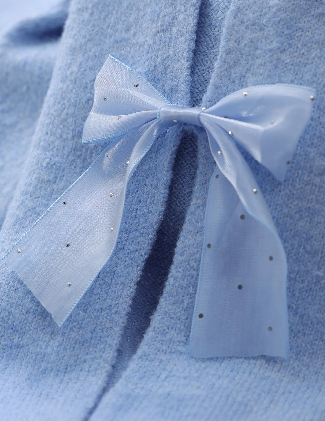 ZESICA Women's Oversized Bow Sweaters Fall 2026 Cute Crewneck Long Sleeve Knit Pullover Sweater Jumper Tops - Image 5