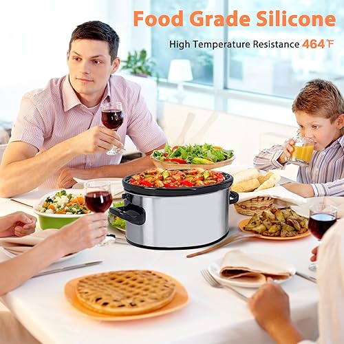 Miniatura 2 de WESIDUNMU Forro divisor de silicona de forma ovalada para olla de cocción lenta de 6 a 7 cuartos de galón  Material de grado alimenticio