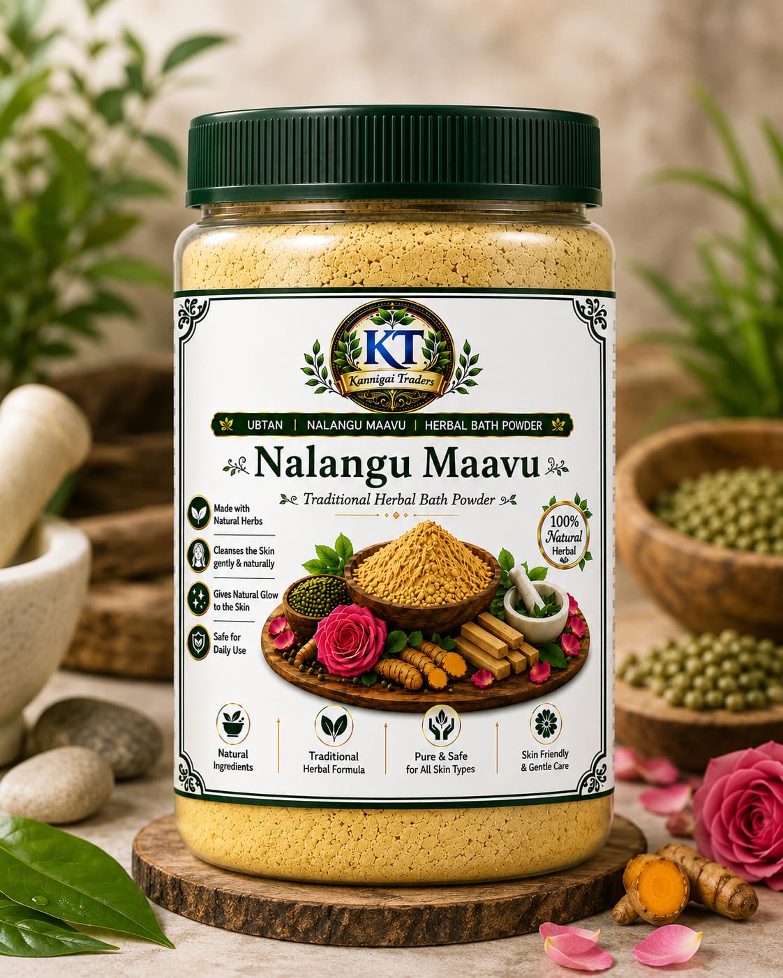 Natural Care From Nature Sunnipindi Herbal Nalangu Maavu UBTAN Bath Powder For Skin (250 Grams), 3 in 1 Ubtan Body Scrub | Face Pack | Mask-picture-17