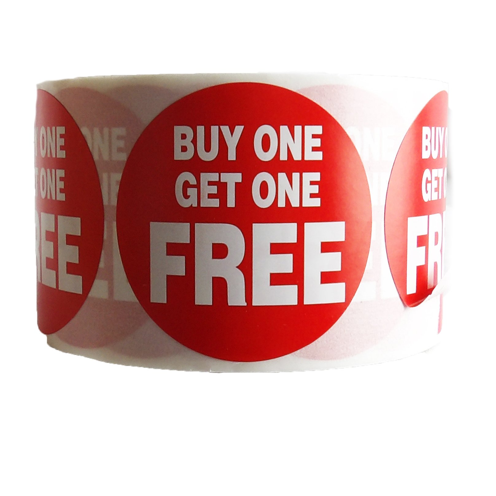 2000 Printed 'Buy One Get One Free' BOGOF Removable Retail Labels Stickers 45mm Diameter Red Circle Easy Peel Self Adhesive Shop Display For Pricing Tagging Gun