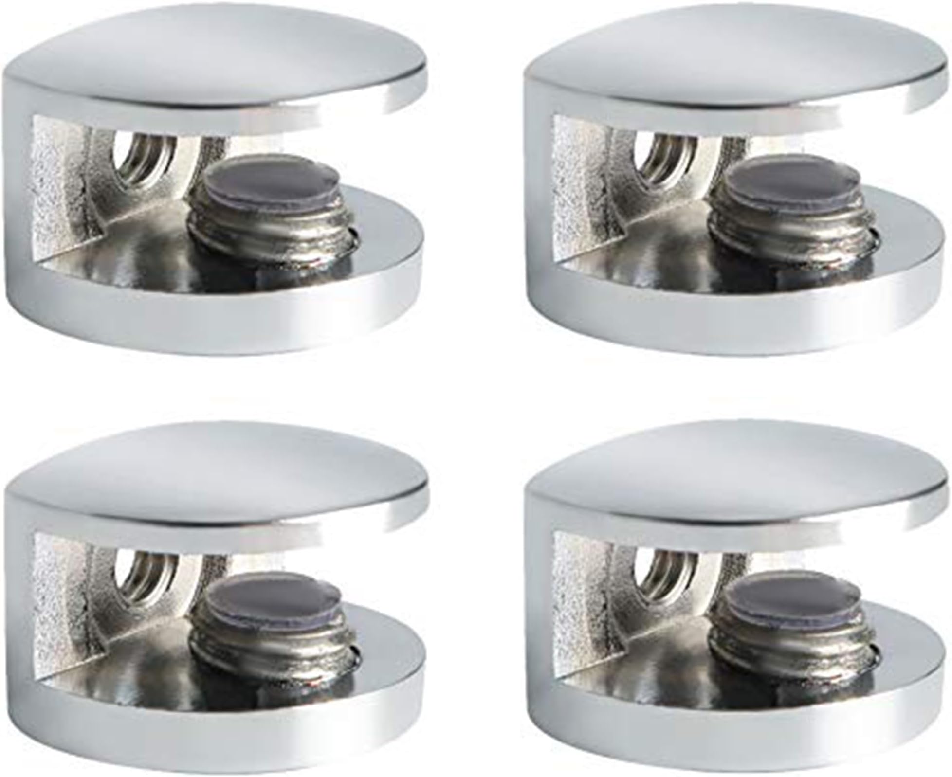 Lot De 4 Charnières Réglables Pour Verre (Glass Clamp) 0° - Épaisseur Support 5mm à 8mm - Alliage Zinc