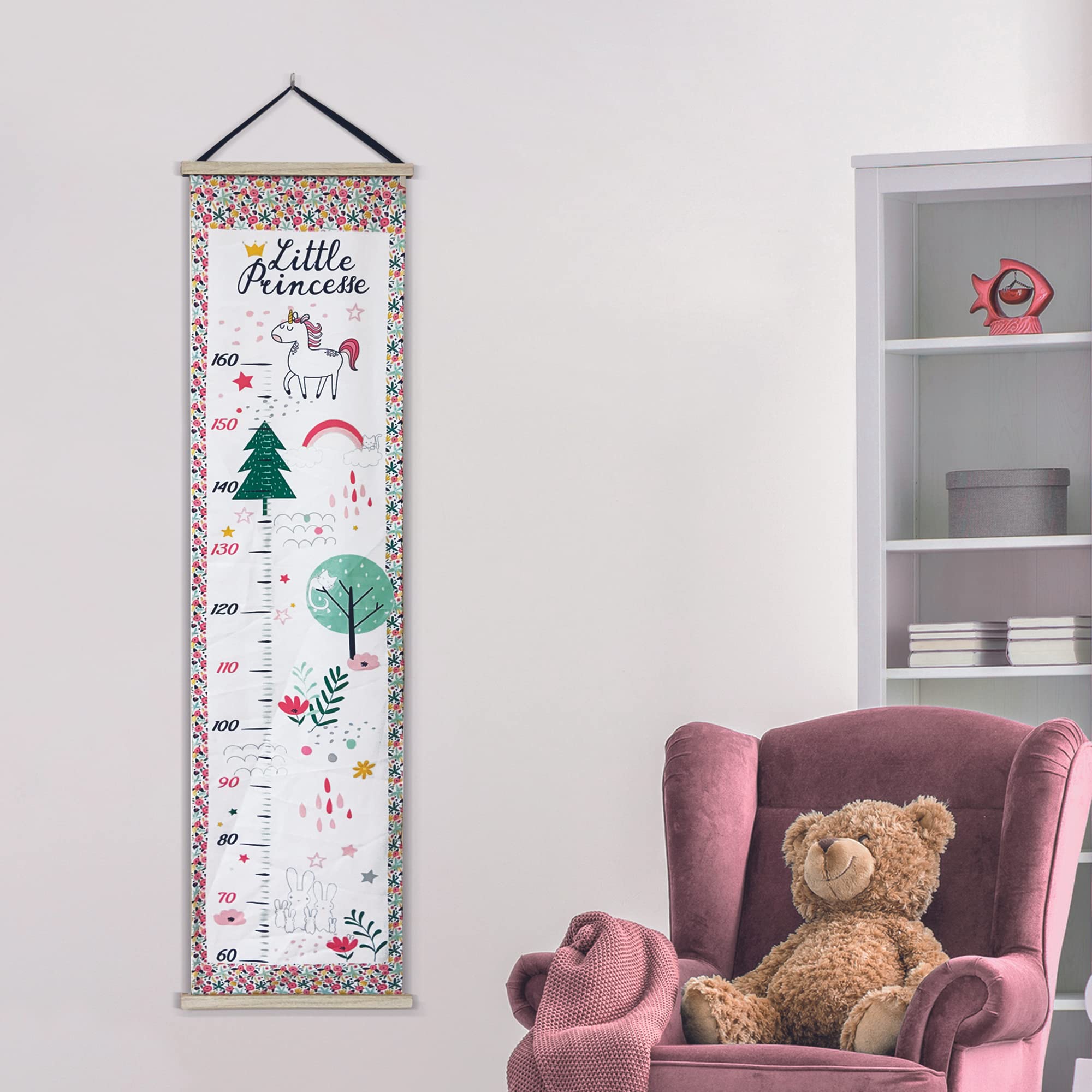Toise Textile Pour Enfant - 147 Cm - Design Ludique Avec Motifs - Pour Chambre, Suivi De Croissance - Marque HOME DECO KIDS