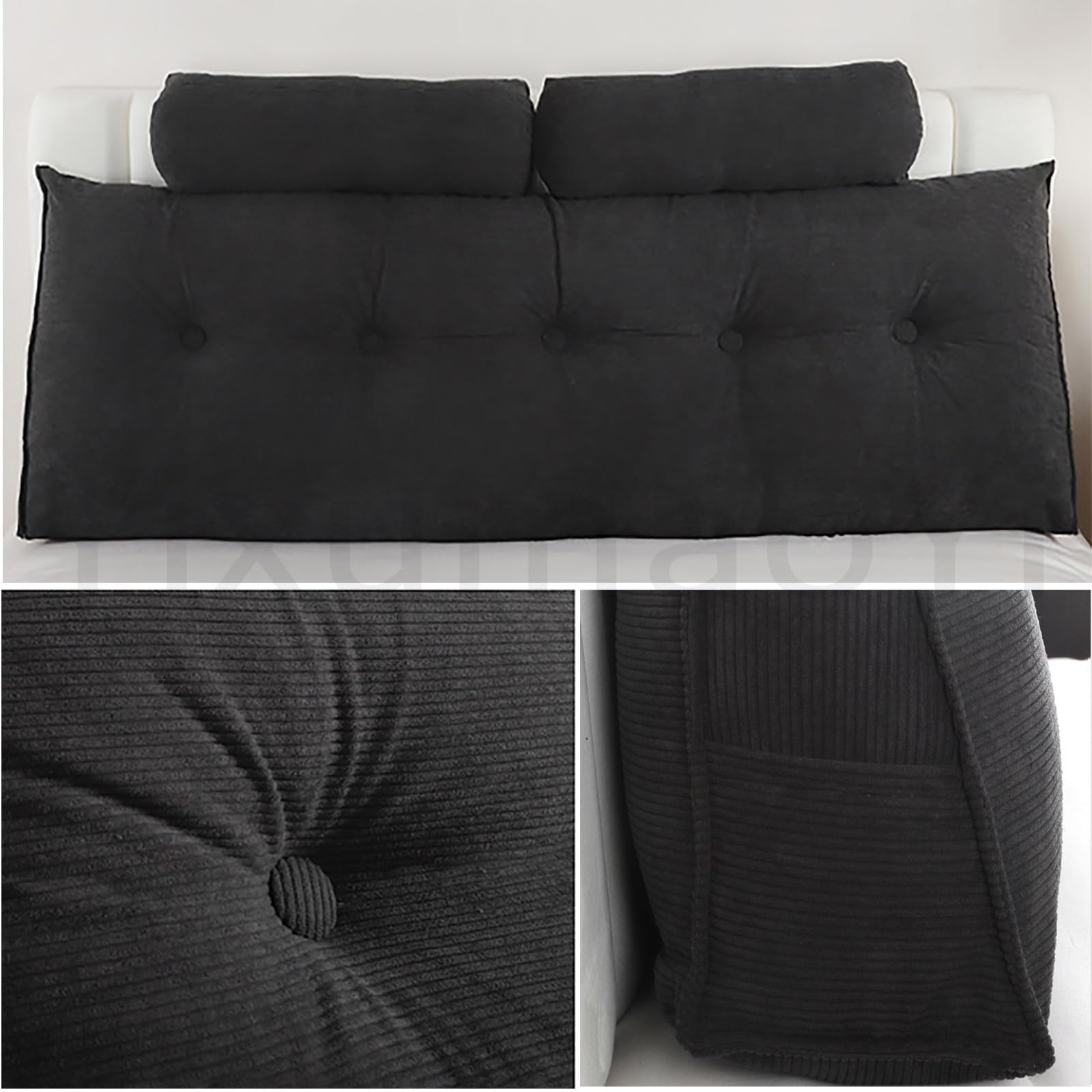Genérico Respaldo Cama Cojines con Cojín Cervical Extraíble, Cojín de Respaldo, Cojín de Lectura, Refuerzo de Apoyo de Posicionamiento para Cama y Sofá,D-100x20x50cm