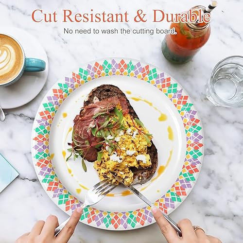 Miniatura 7 de 10 inch Paper Plates 100 Count Soak Proof, Cut Proof, Microwave Safe Heavy Duty Printed Disposable Plate for Everyday Use