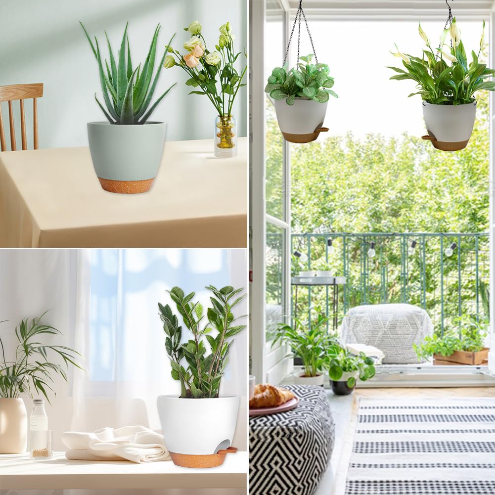 Snapklik.com : Chilsoby 3 Pack Hanging Planters For Indoor Outdoor ...
