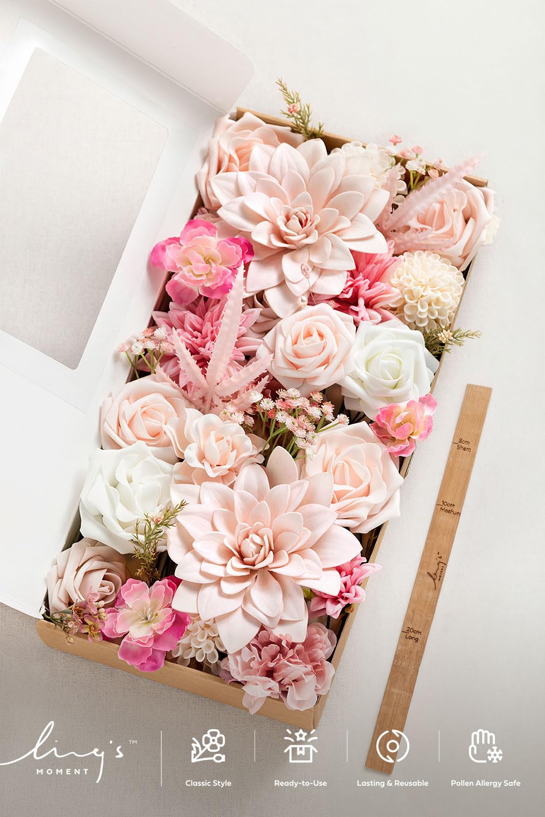 Amazon.com: Ling's moment Fake Flowers Box, Faux Artificial