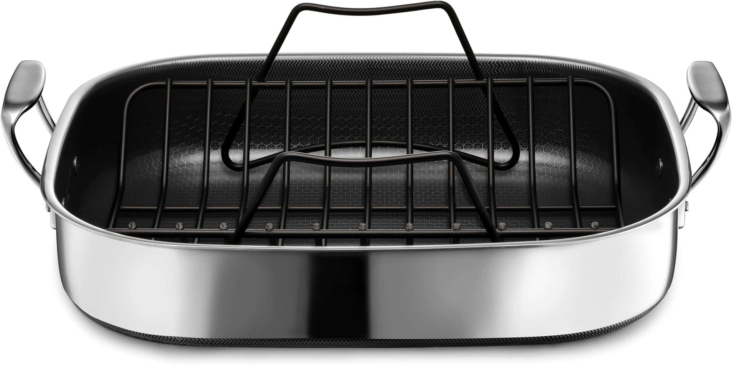 Hybrid Nonstick Roasting Pan with Rack, Dishwasher-Friendly, Oven-Safe Up to 900°F, Compatible with All Cooktops
