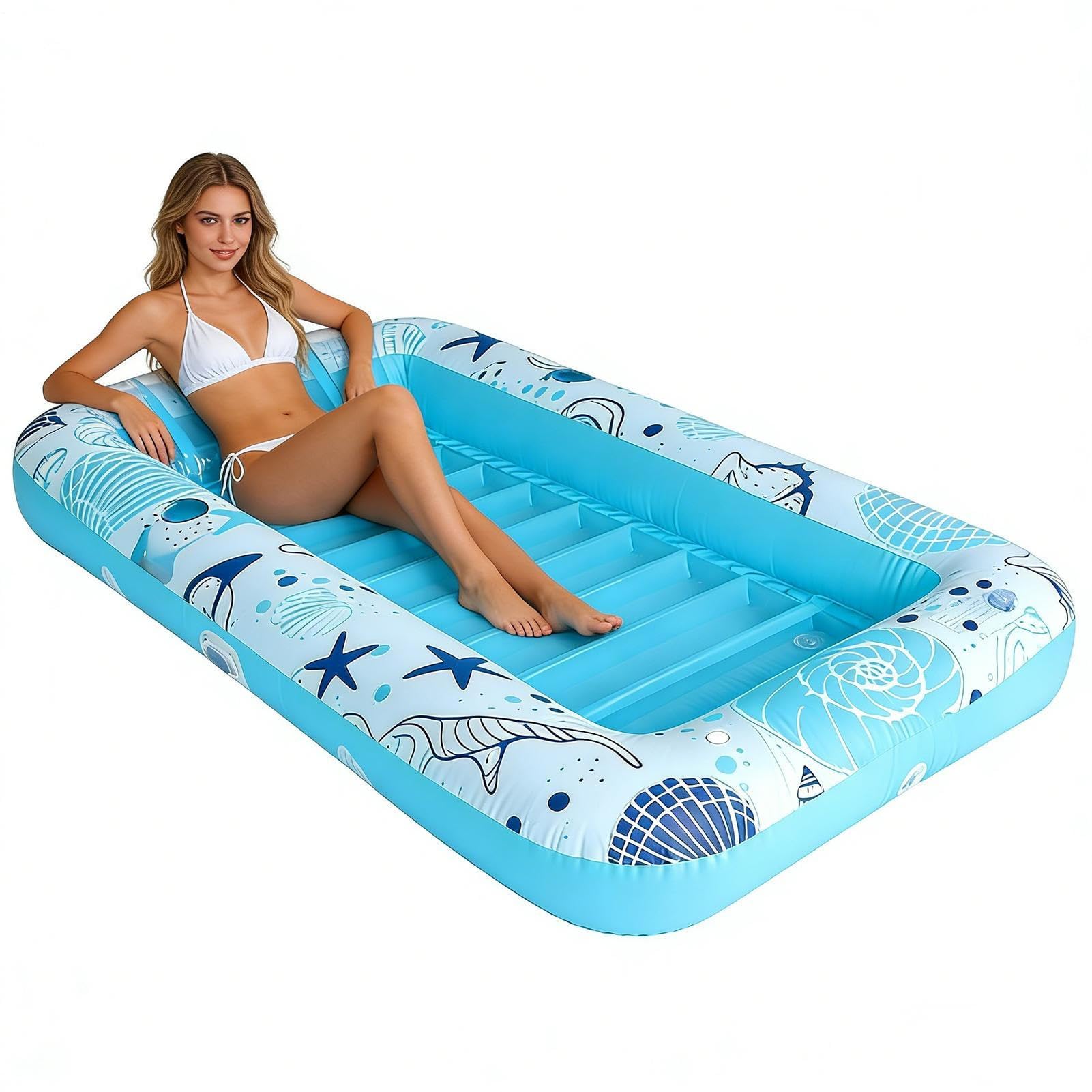 Flotteur gonflable pour piscine avec appuie-tête ergonomique, gonflage rapide, idéal pour bronzer au lac ou à la plage, 185 x 115 x 25 cm, radeau confortable pour la détente
