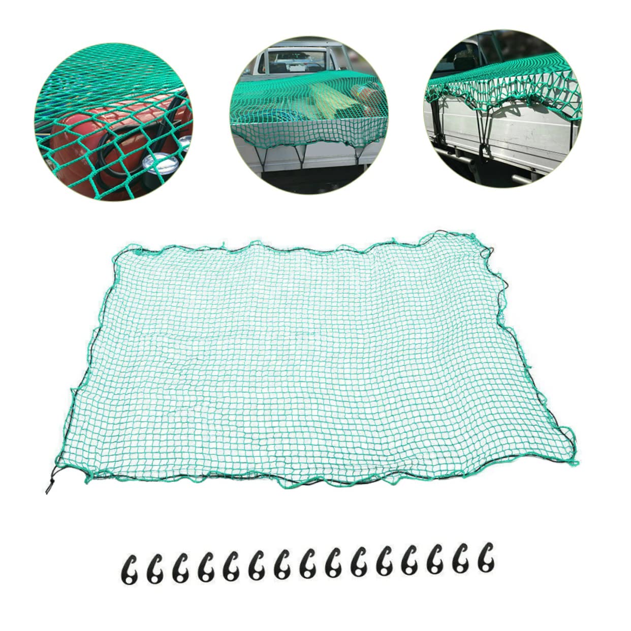 Cabilock LKW Ladeflächennetz für Pickup und Anhänger mit Elastischen Gurten und 15 Haken Nylon Material für Camping und Ladungssicherung Beim Transport | Elastische Gurte, 2, 5x3, 5m, Abriebfest und Reißfest, für Anhänger und Dachgepäckträger