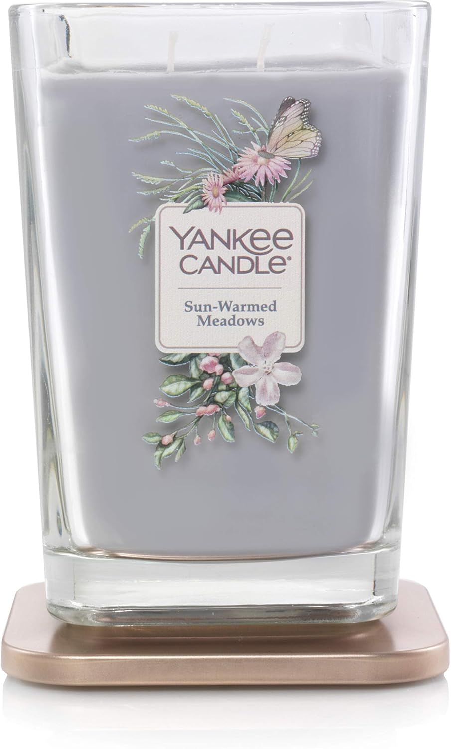 Yankee Candle Elevation Collection with Platform Lid Sunwarmed Meadow Scented Candle, Large 2-Wick, 80 Hour Burn Time