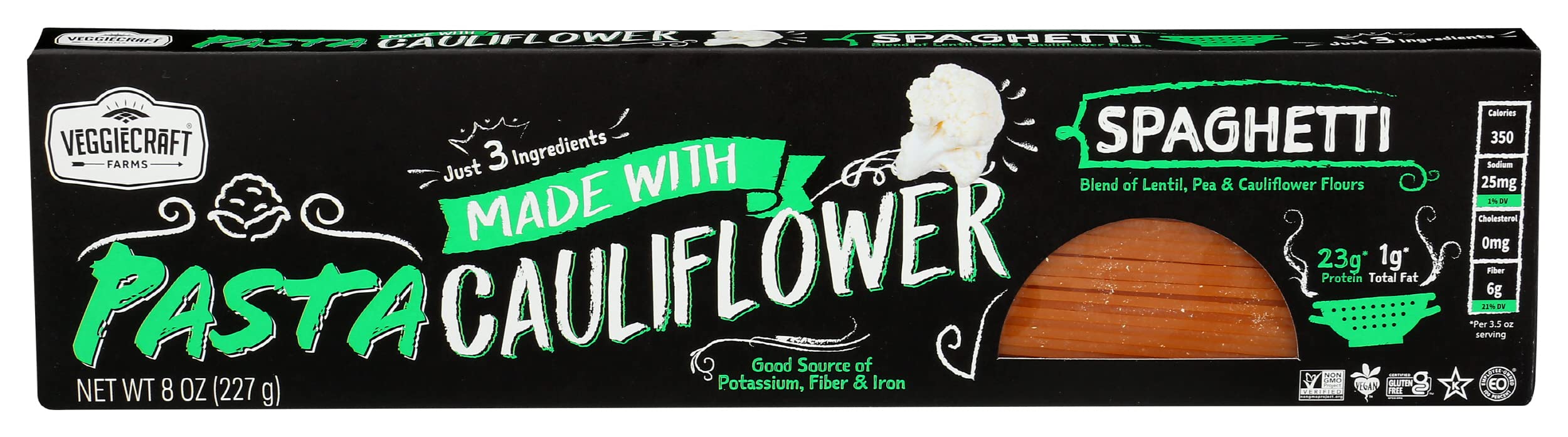 Veggiecraft Farms Spaghetti Pasta Made with Cauliflower, 8 OZ