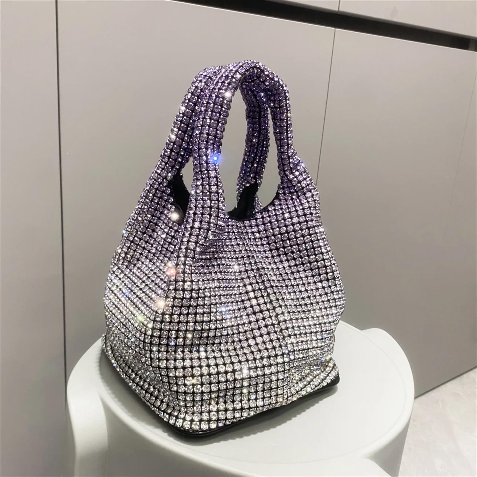 Bolso Con Pedrería Bolso de mano de noche con diamantes de imitación, bolso de mano, bolso de hombro Hobo, bolso de mano de cristal brillante, bolso tipo cubo