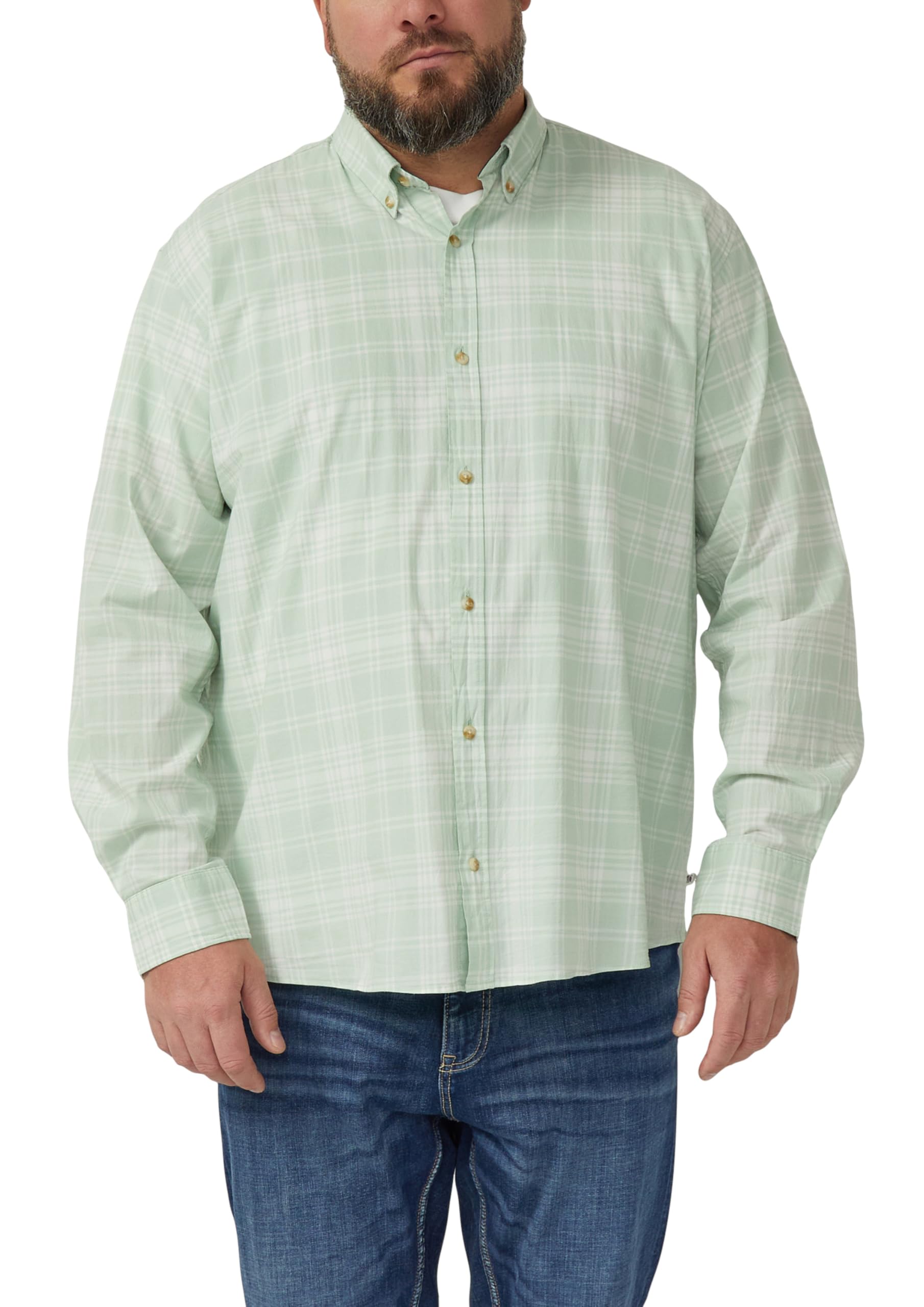 s.Oliver Regular Fit: Kariertes Baumwollhemd mit Button-Down-Kragen