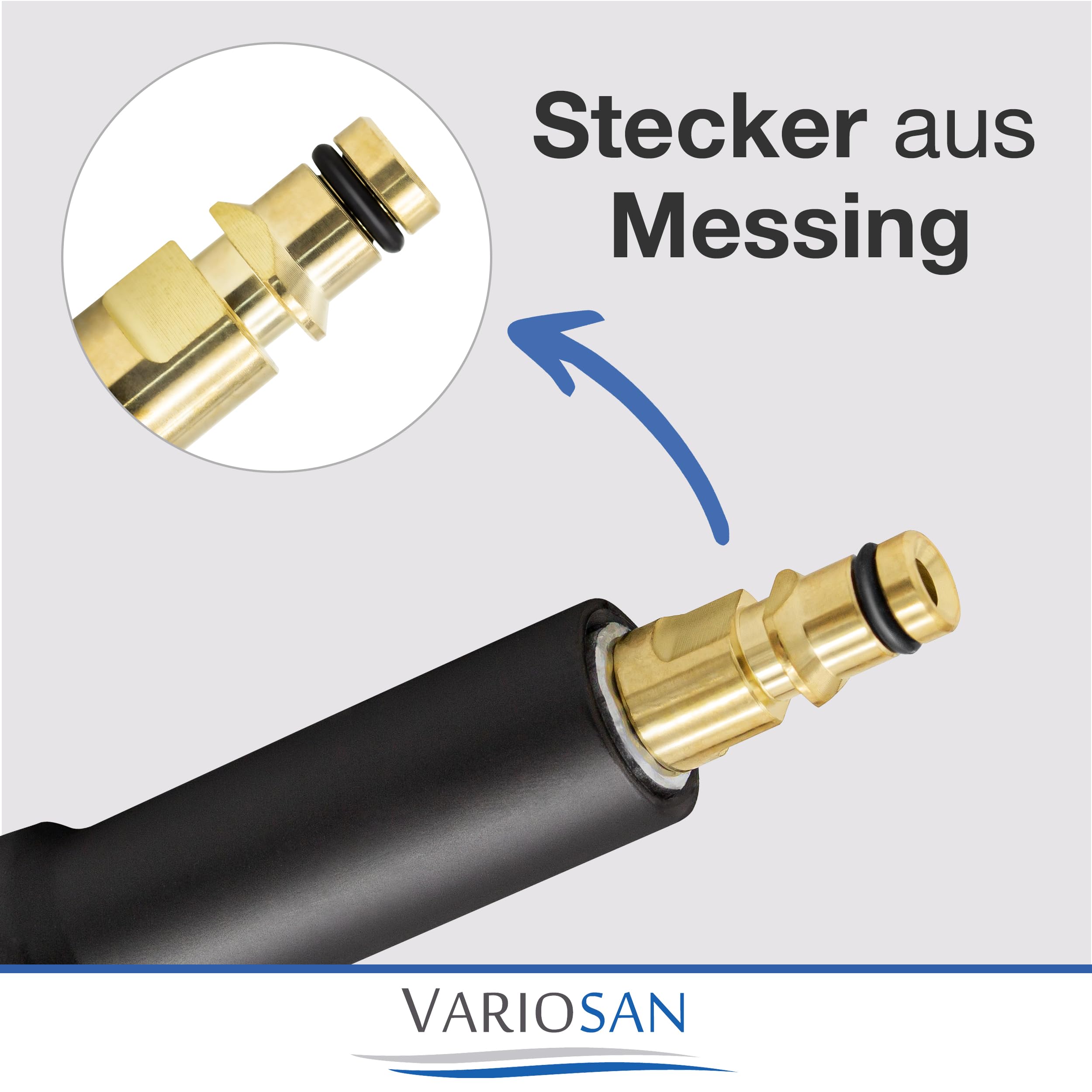 VARIOSAN Hochdruckschlauch für Hochdruckreiniger 16621, 9 m, Quick Connect, schwarz, 200 bar, passend u.a. zu Kärcher K2 K3 K4 K5 K6 K7 und 2.641-721.0