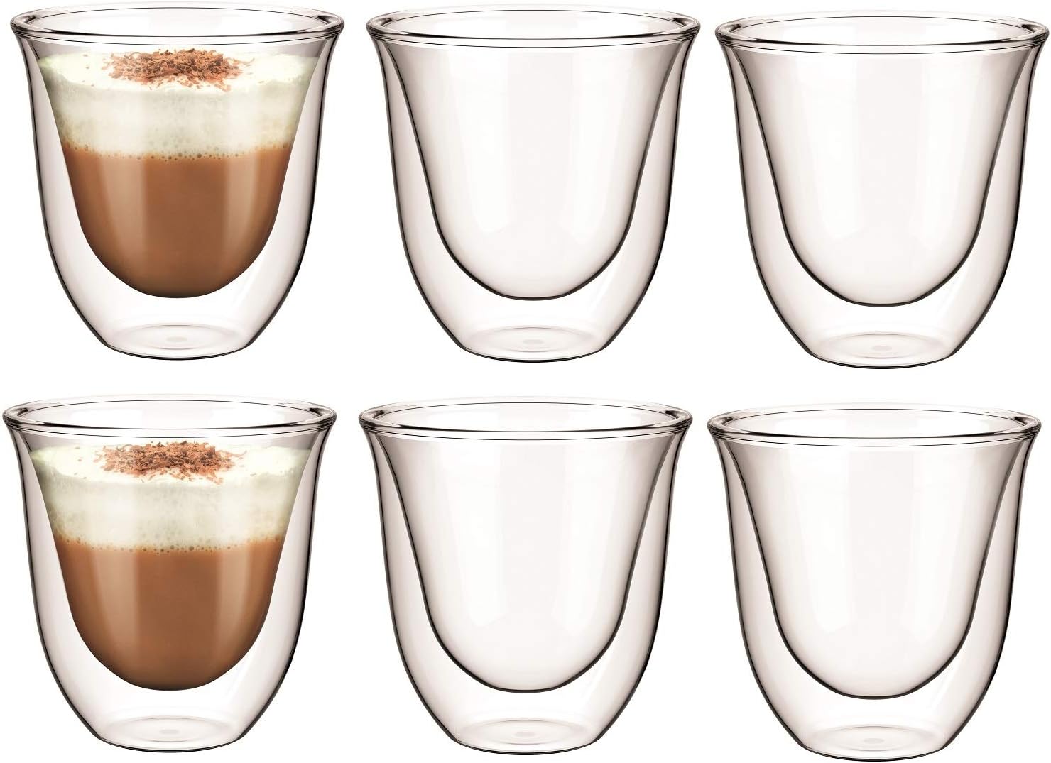 Aqualogis Double Walled Thermo Cappuccino, Latte Glass Cremona (165ml Set of 6)