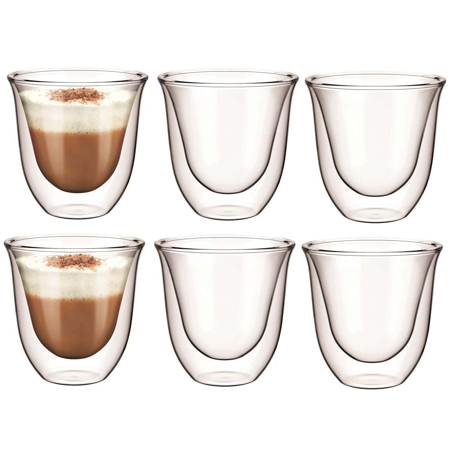 Aqualogis Double Walled Thermo Cappuccino, Latte Glass Cremona (165ml Set of 6)