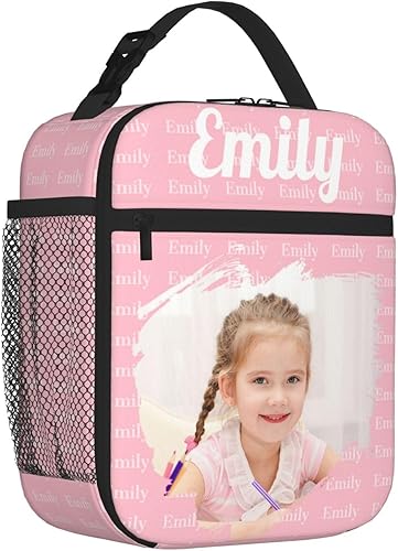 Miniatura 2 de Lonchera personalizada para hombres, mujeres y adultos con nombre, imagen, texto, foto, bolsa de almuerzo aislada personalizada para el trabajo,