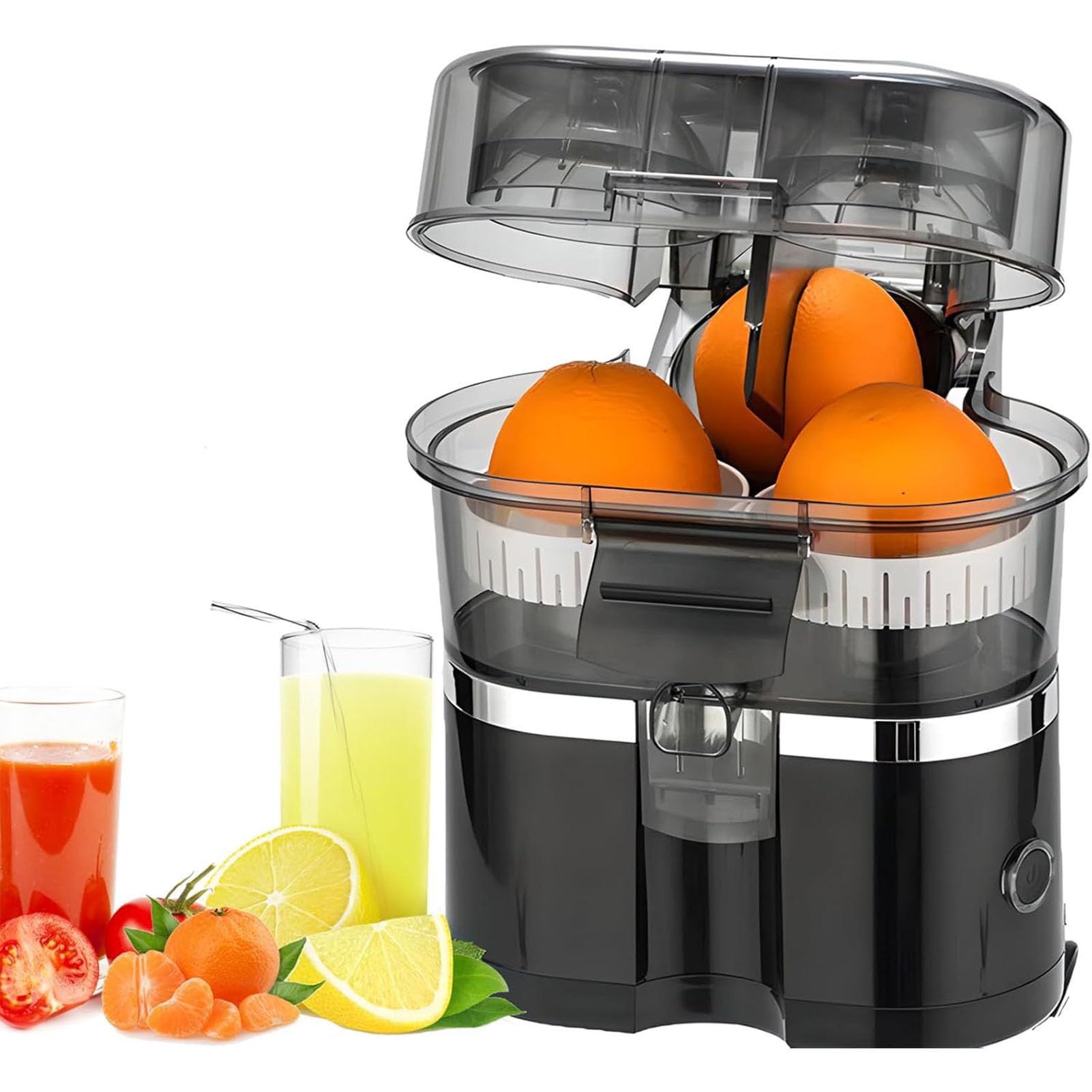 Aethelwyn Fresh Pressed Orange Juice Maker, Automatic Dual-Head Juicer Machine, Easy To Clean, Electric Citrus Juicer for Lemon, Lime, Grapefruit