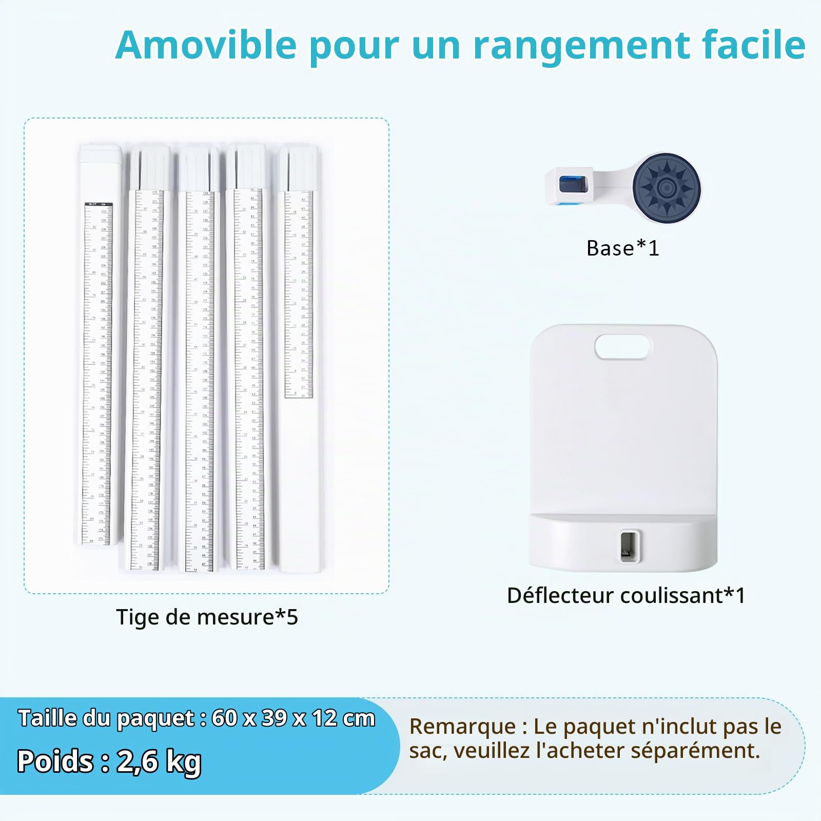 Barre de mesure de hauteur 20-210 cm, Stadiomètre portable | 20–210 cm, support mural pour stadiomètre, toise médicale, Toise de Mesure Taille Médicale Jauge de hauteur