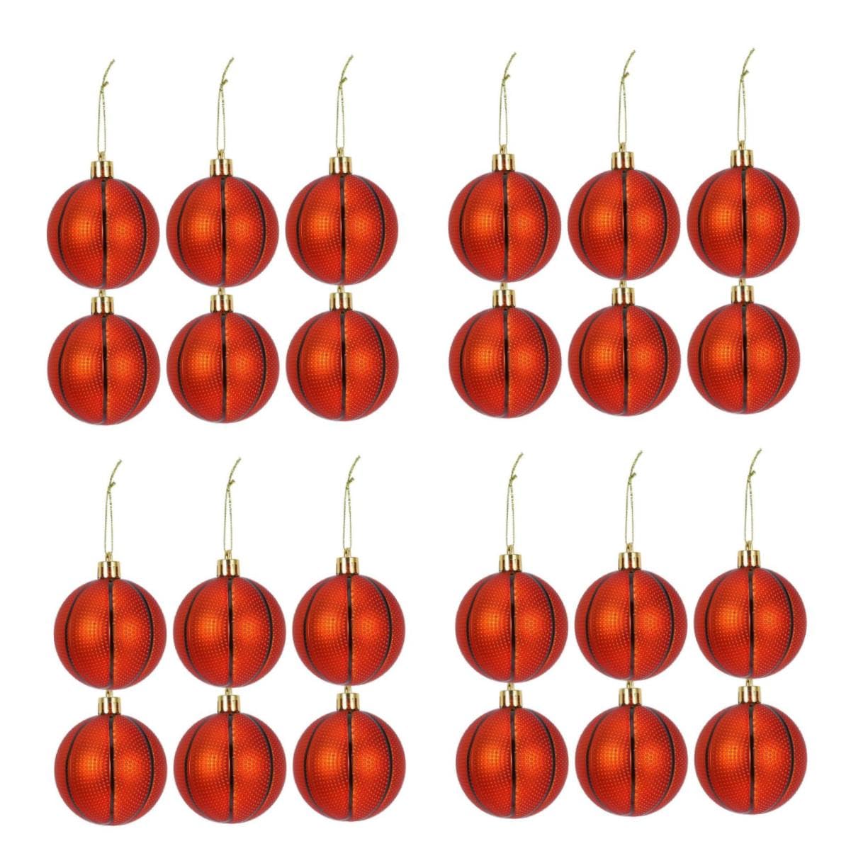 Basketball à suspendre décoration incassable lot de 24 pièces Noël