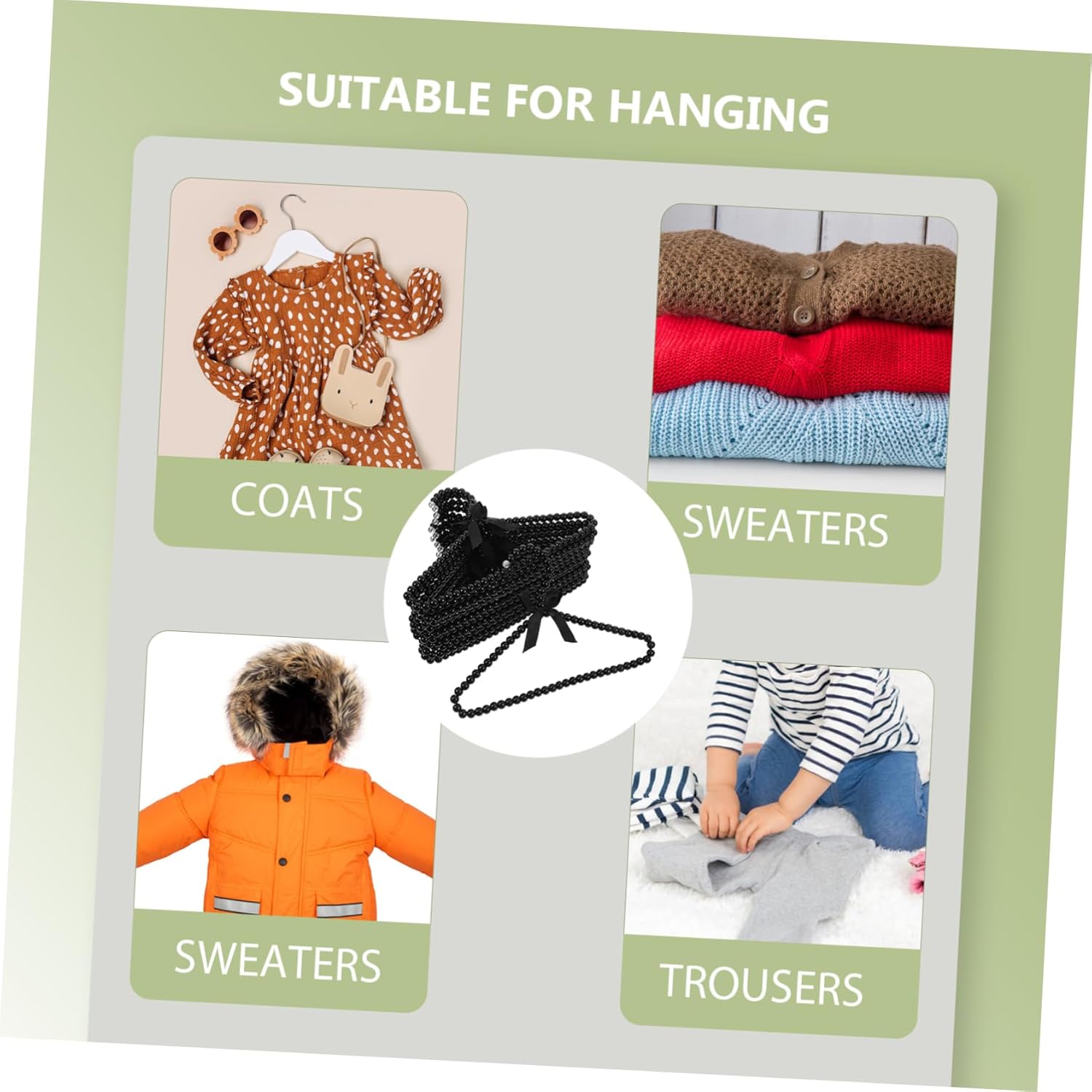 Cabilock 12pcs Elegant Pearl Hangers with Bow Design Sturdy Clothes Hangers for Girl Pet Outfits and Dress Organization for Women