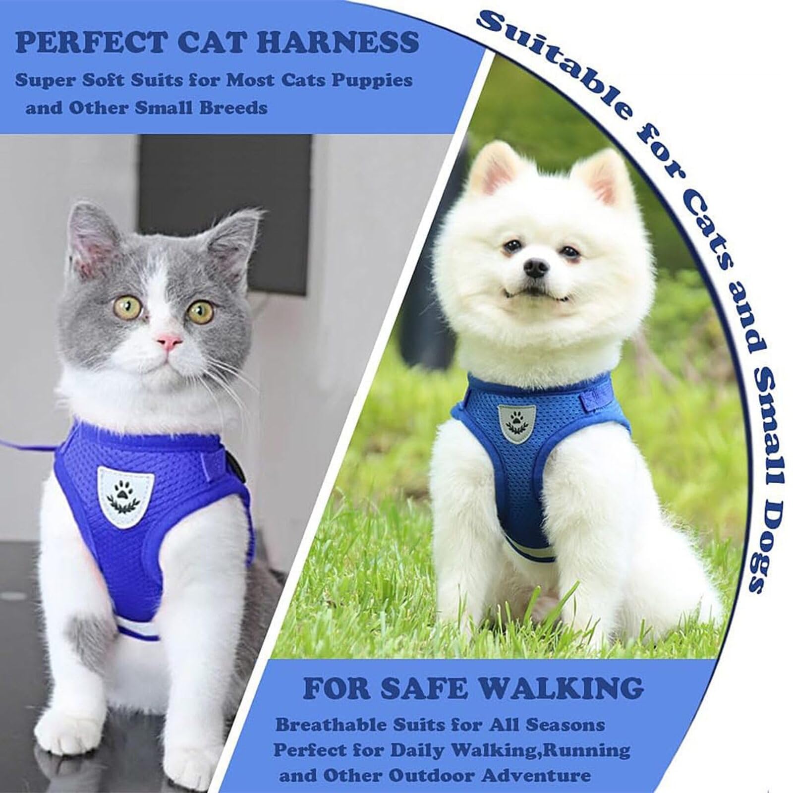 Escape-Proof Soft Mesh Cat Harness and Leash Set, No Pull Vest for Kittens and Small Animals (Rabbits, Mice, Cats) - Image 2