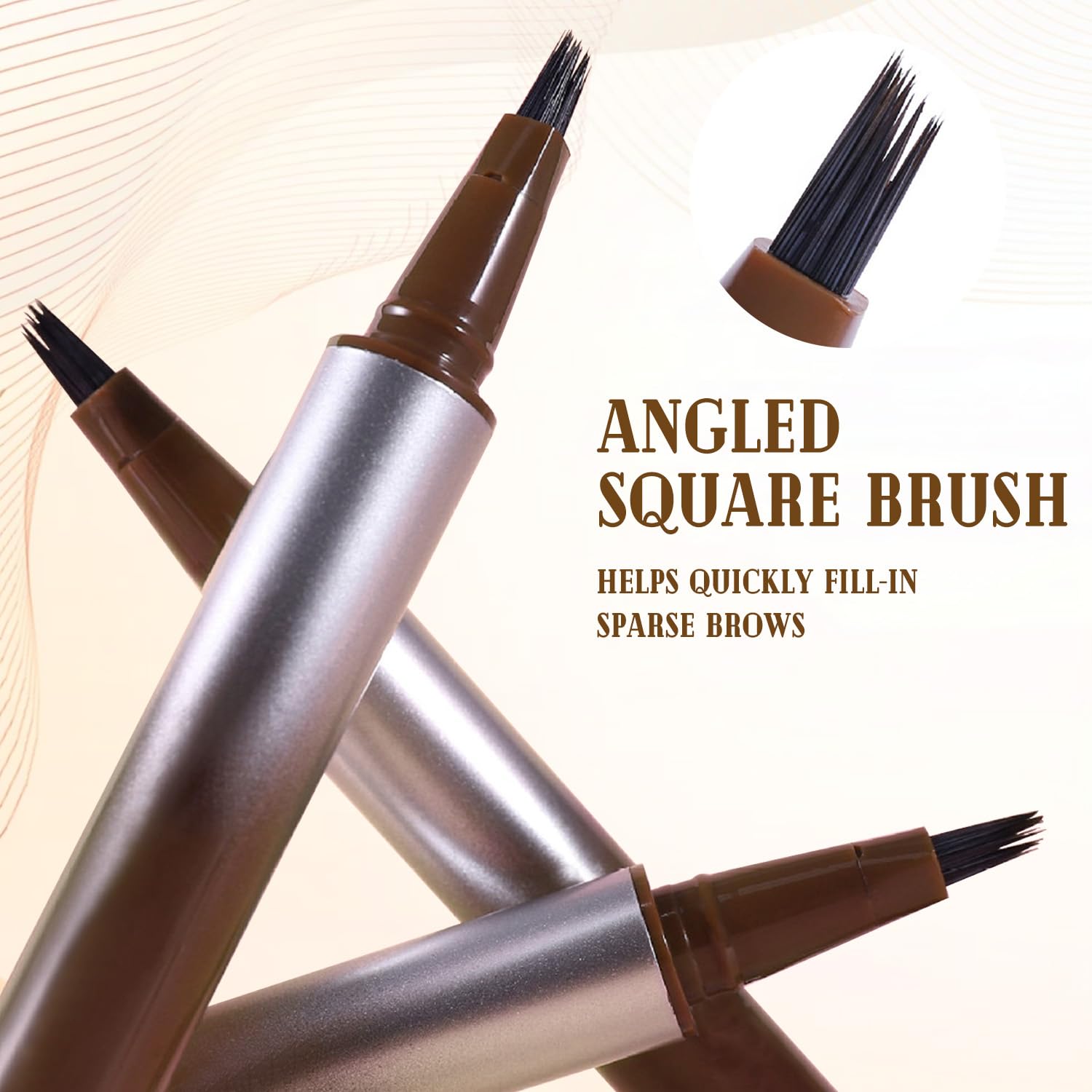 Four Fluffy Brows Eyebrow Pencils Kit in Dark & Medium Brown Shades - Image 4