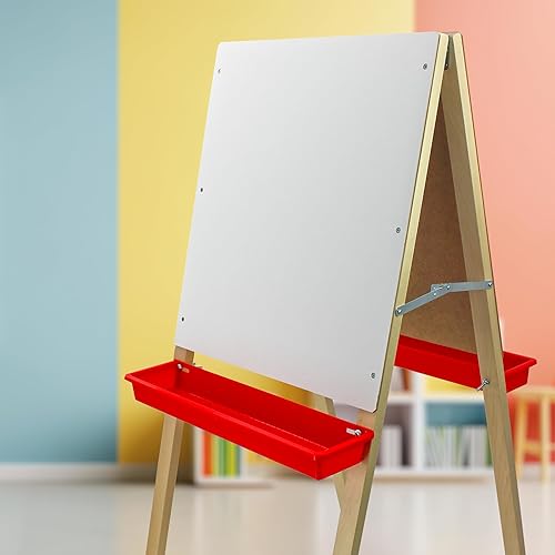 Miniatura 4 de Flipside Products Pizarra negra para niños y caballete blanco de borrado en seco, plegable para niños, dibujo en aula, pizarra blanca