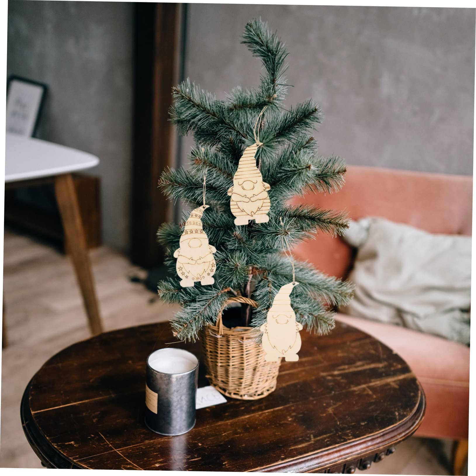 NUOBESTY 6 Set Elfo Di Natale in Legno Arredamento Casa Lavoretti Per Segni in Per L'artigianato Fabbricazione Adesivi Gadget Natalizi Dipinto Fai Da Te 40 Pezzi * 6