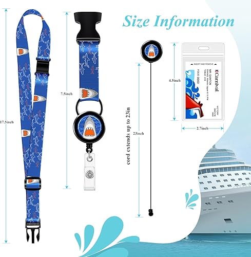 Miniatura 9 de Akkya Cordón de crucero para tarjetas de barco con carrete retráctil, tarjeta de identificación impermeable, paquete de 2 lindos lazos de ratón de