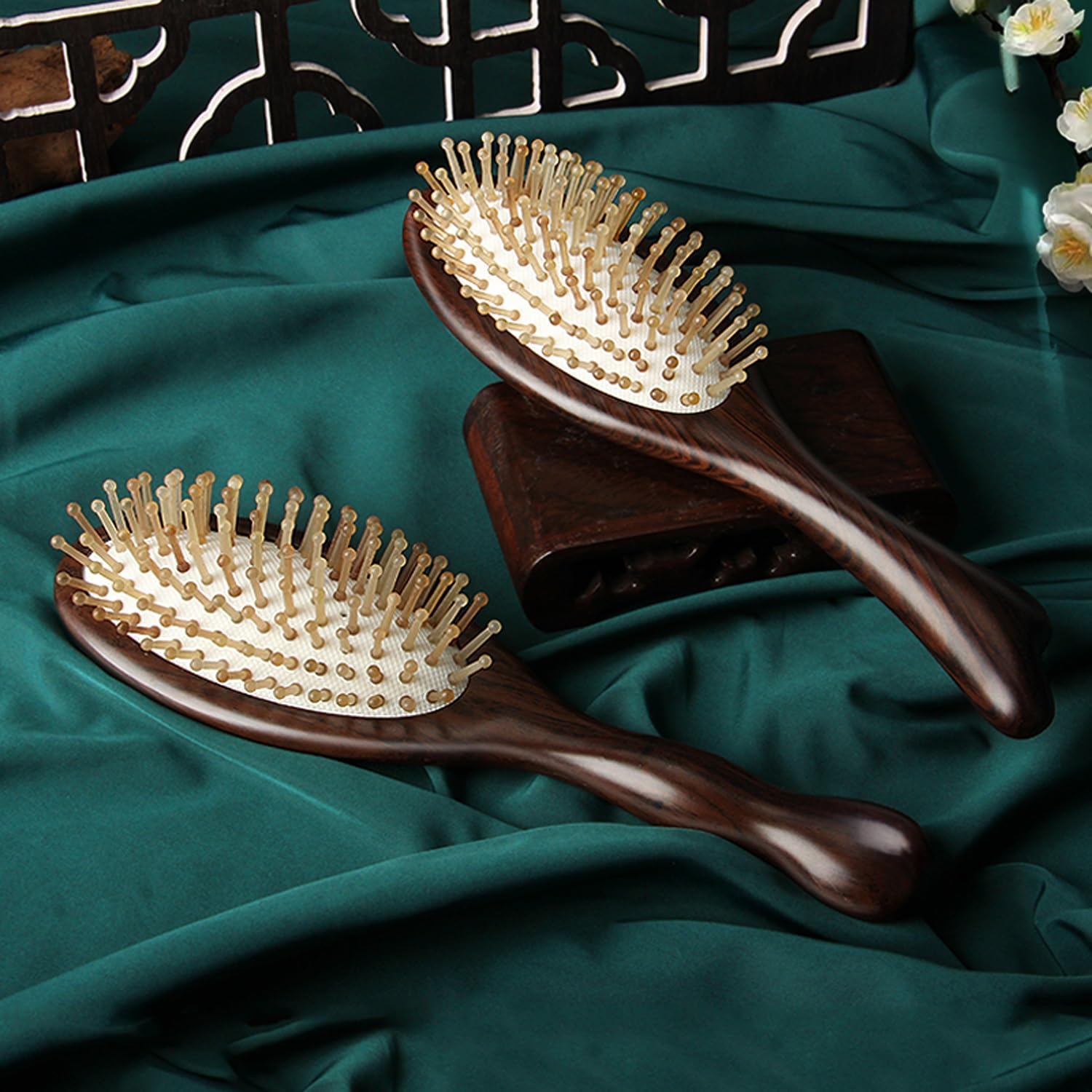 Cepillo para el Cabello, Peine Ovalado de Madera antiestático para masajes, Cepillo para el Cabello desenredante, cepillos masajeadores con cojín de Aire para Cabello Largo