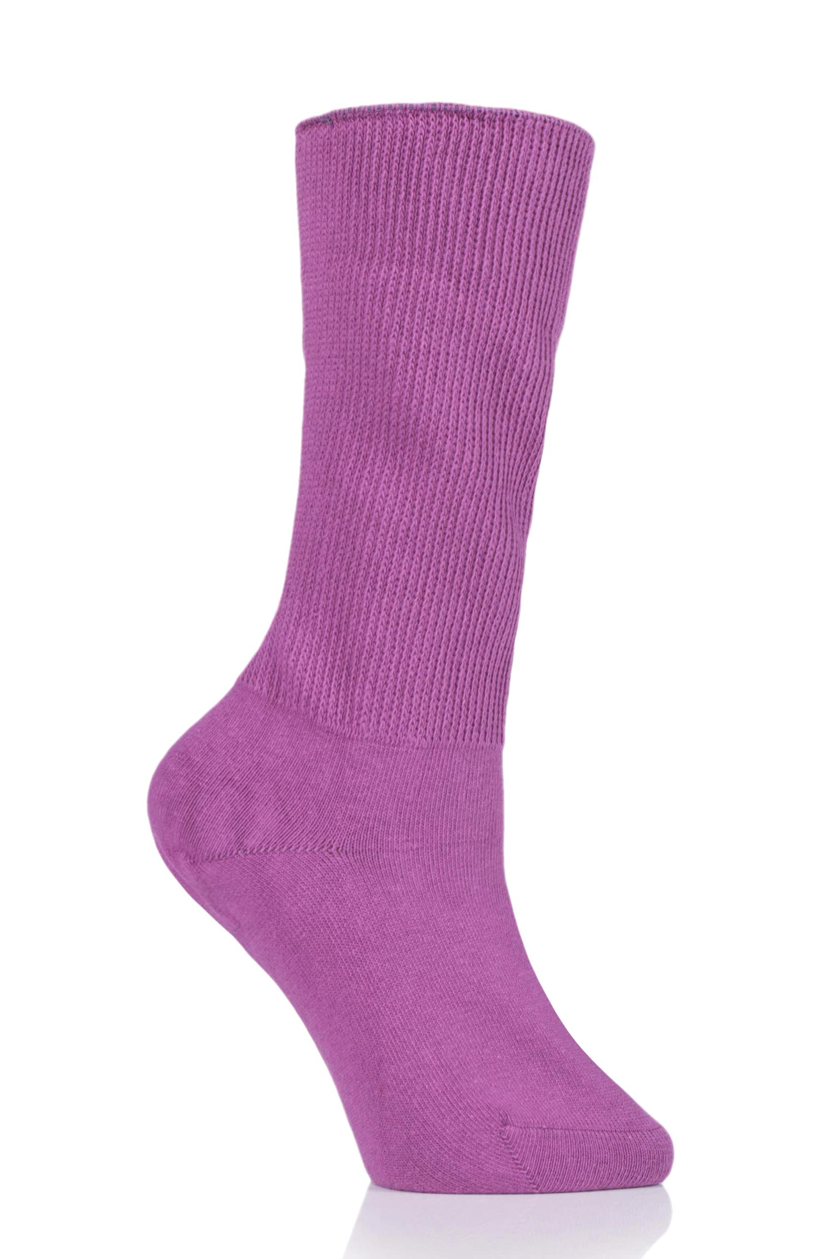 Sockshop Unisex Pink Iomi Footnurse Mens And Ladies Oedema Extra Wide Cotton Socks Pack Of 1 4-7