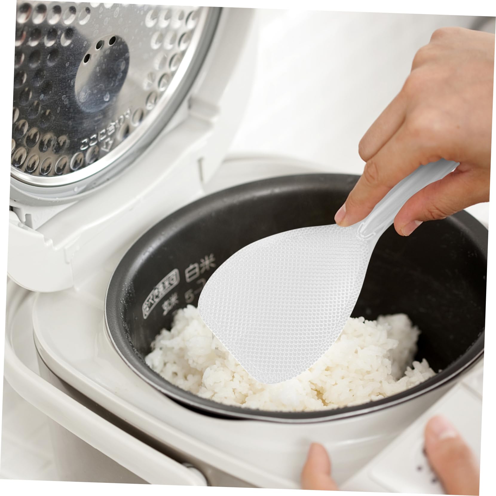 LALADEFIEE Reusable Rice Paddle Heat Resistant Rice Spoon for Cooking Serving and Stirring Long Handle Design for Home Use and