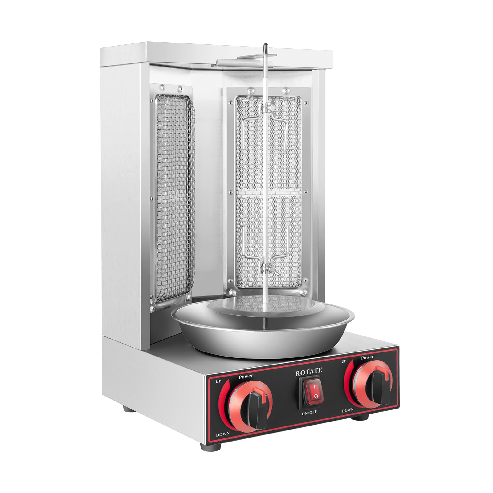 Barbecue à kebab à gaz 3000 W - 12 kg - Barbecue électrique vertical - Pour kebab - Barbecue à gaz - Barbecue à steak - Barbecue électrique haute performance - Pour grillades sans graisse à la maison